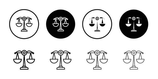 Scale della giustizia icona Outline serie di confezioni sottili