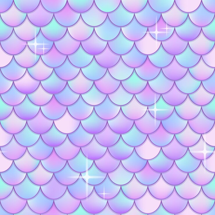Vettore scale olografiche di sirena pesce magico o drago scala iridescente colore di sfondo modello geometrico senza cuciture racconto animale per stampa di tessuto ingegnosa illustrazione vettoriale della pelle drago olografico