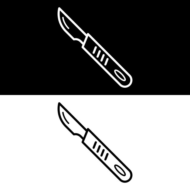 Scalpel Icon Vector Design della versione in bianco e nero
