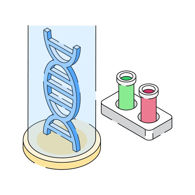 Scarica la nostra icona di studio del DNA premium in stile isometrico