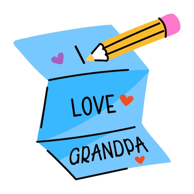 Scarica un'icona di doodle di una nota d'amore