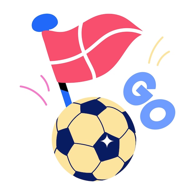 Scarica un'icona piatta di una partita di calcio