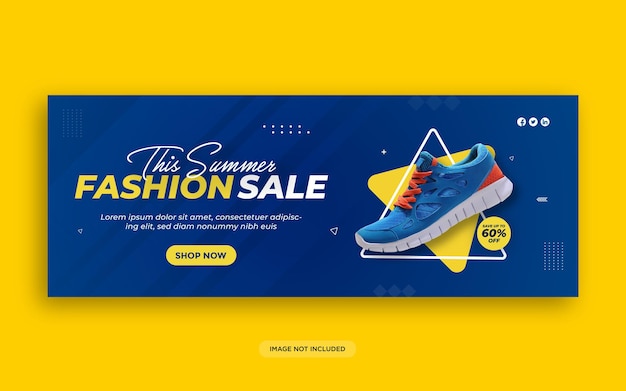Scarpe da corsa copertina della timeline di facebook e modello web Vettore Premium