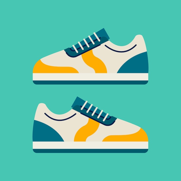 scarpe da ginnastica calzature a disegno piatto