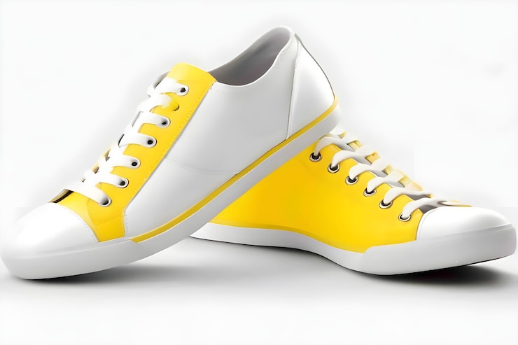 Vettore scarpe gialle per bambini moda per bambini