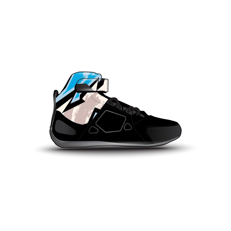 Vettore scarpe sportive con motivi vettoriali da corsa astratti