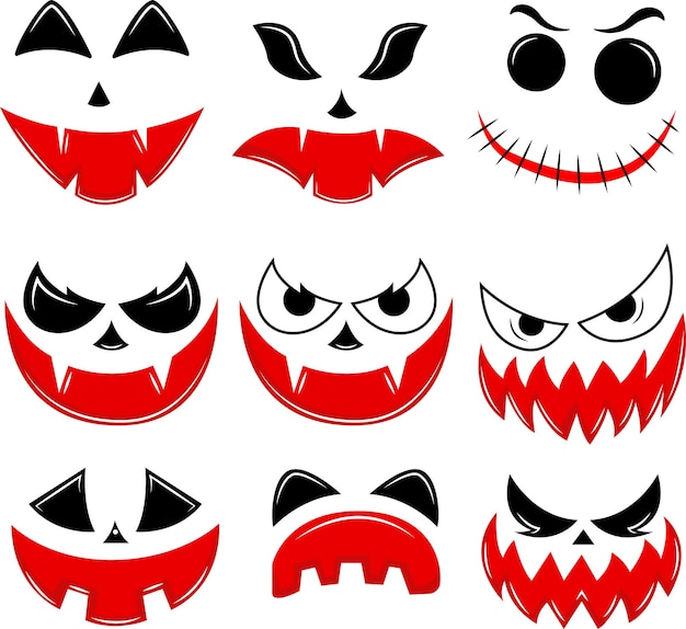 Scary Face o Spooky Halloween Mask Collezione di disegni