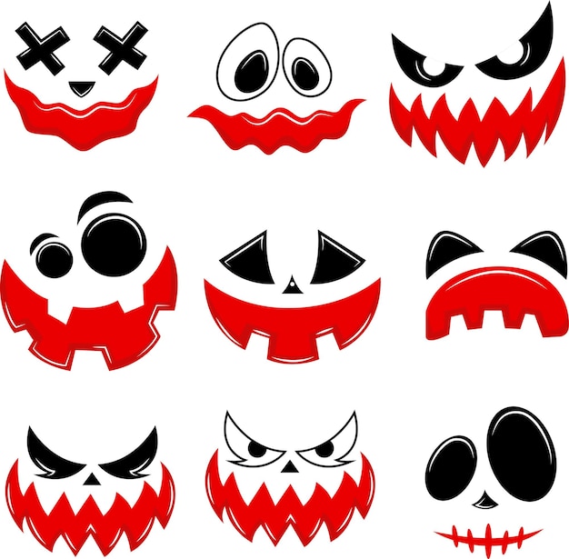 Scary Smile o Spooky Halloween Face Mask Collezione di disegni