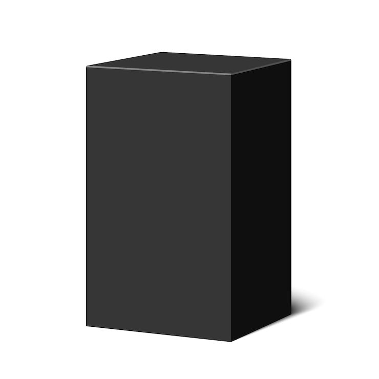 Vettore scatola nera. pacchetto. illustrazione.