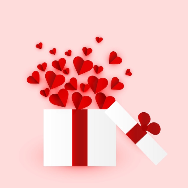 scatola regalo con cuori valentini