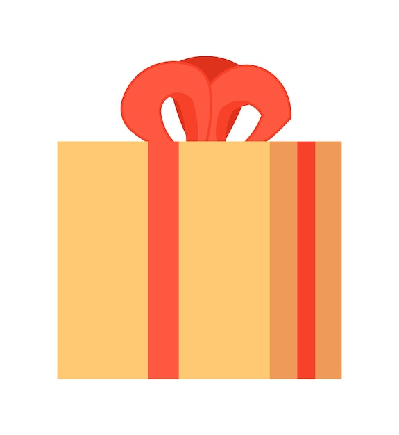 Scatola regalo per anniversario oggetto di cartone animato 2D scatola regalo per celebrazione di matrimonio oggetto vettoriale isolato sfondo bianco offerta speciale sconto di marketing saluto di San Valentino color flat spot illustrazione