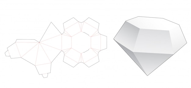 Scatola sagomata a diamante modello fustellato