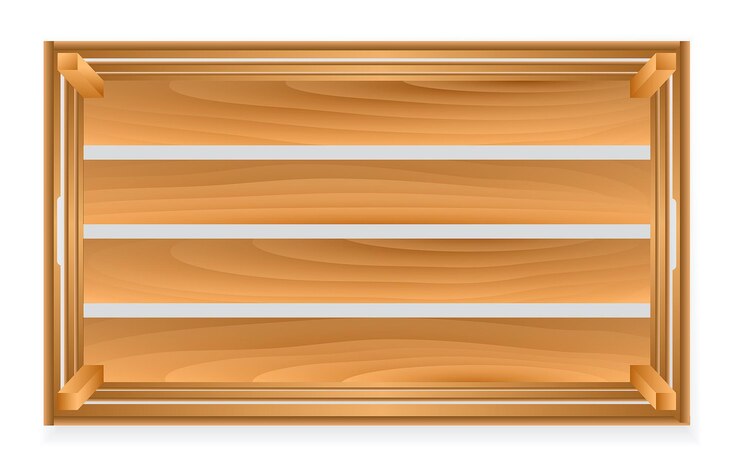 Vettore scatole di legno realistiche isolate su bianco - illustrazione 3d