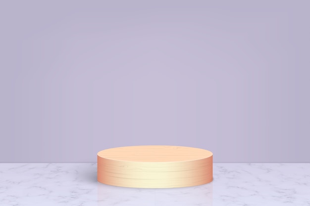 scena minima con podio in legno, sfondo di presentazione del prodotto cosmetico