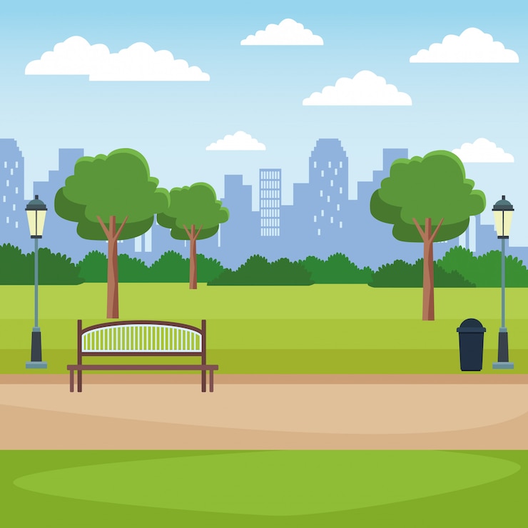 Vettore scenario del parco cittadino