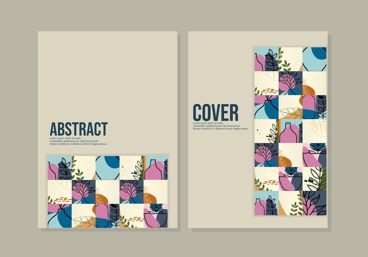 Vettore scenografia astratta della copertina del mosaico. sfondo geometrico con motivo astratto di doodle. formato a4