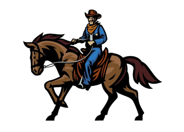 Sceriffo cowboy a cavallo