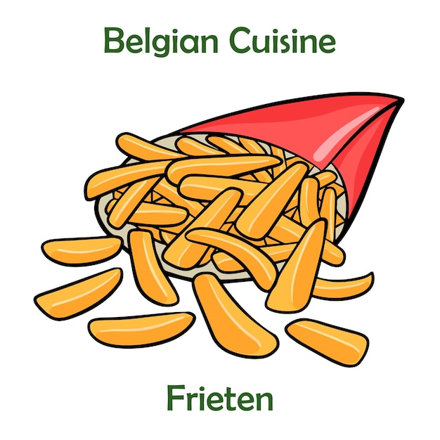 Schale mit Pommes frites Patate fritte belghe