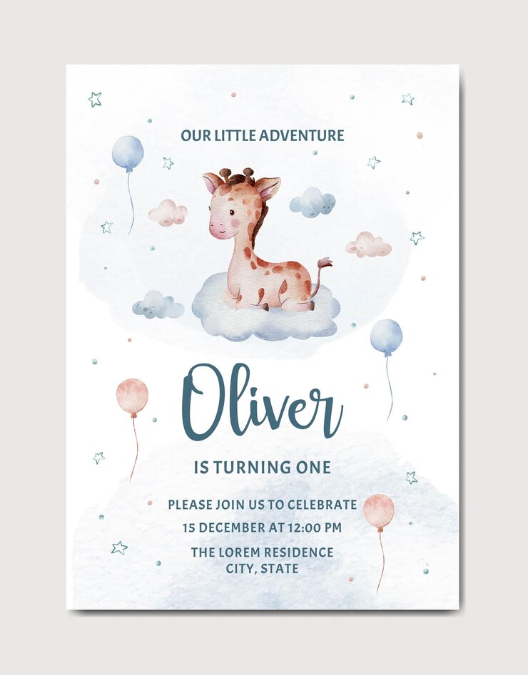 Scheda dell'invito dell'acquerello di compleanno