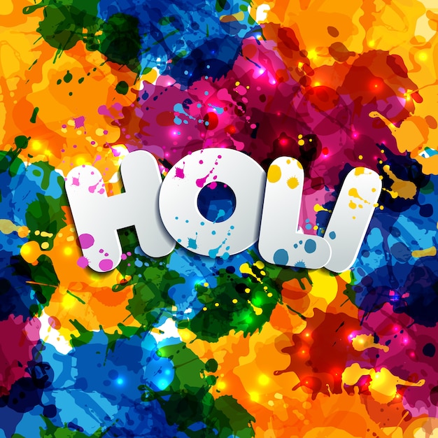 Scheda di celebrazione di Happy Holi acquerello.