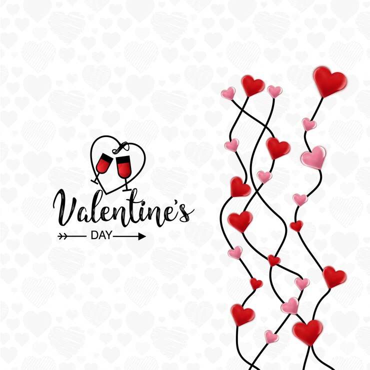 Vettore scheda di giorno di san valentino con sfondo chiaro