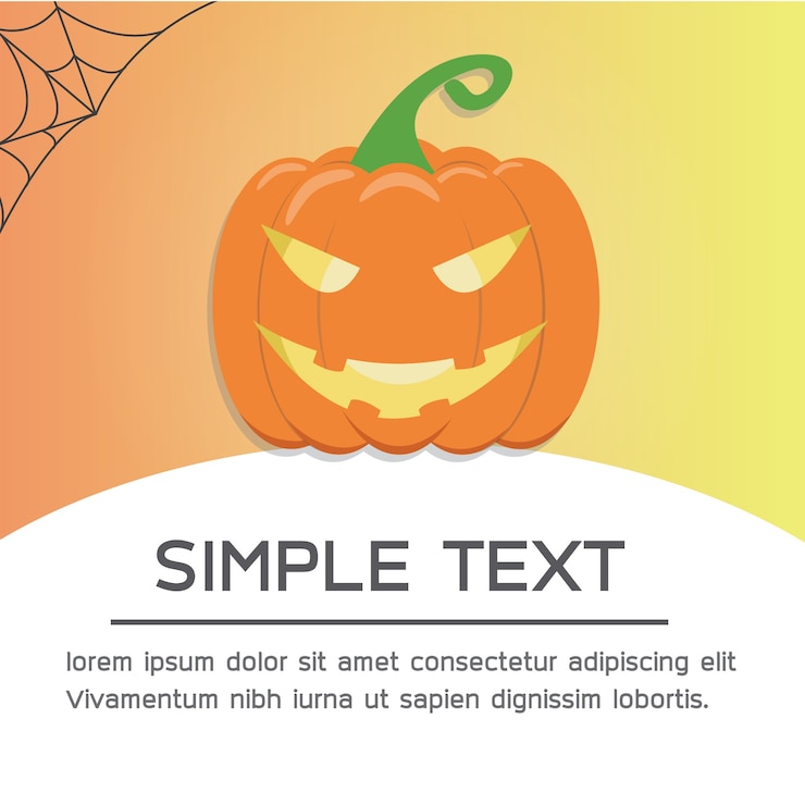 Vettore scheda di halloween con ragnatela e zucca