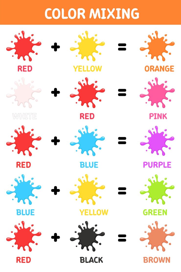 Vettore scheda di lavoro scolastica colormixing kids