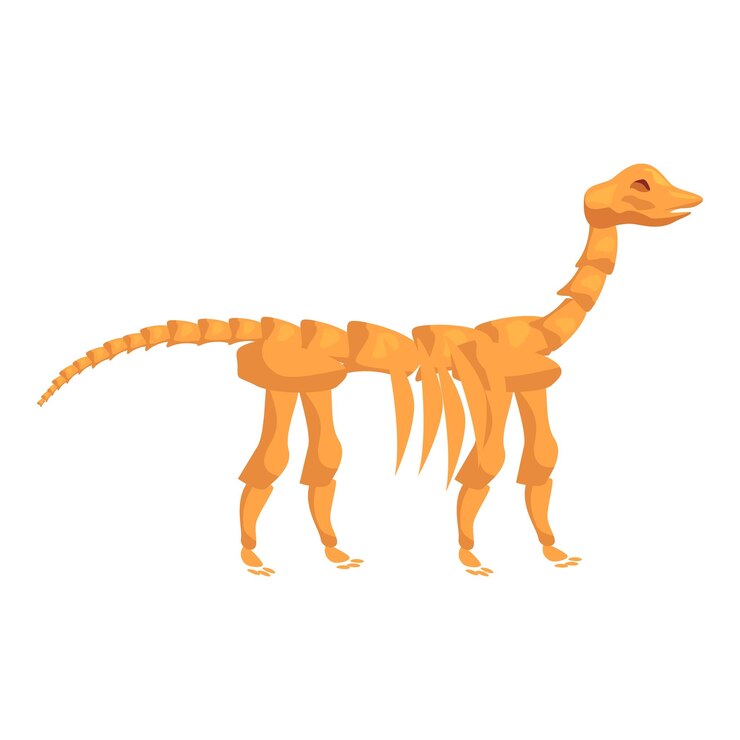 Vettore scheletro di brachiosauro in piedi su due gambe