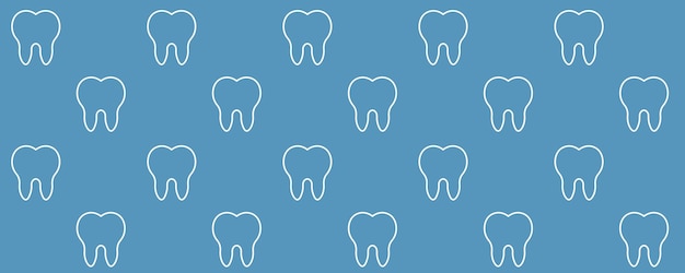 Schema dentale semplice Illustrazione piatta dei denti su sfondo blu