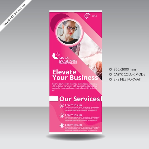 Schema di banner aziendale rosa astratto