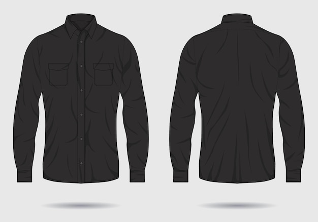 Schema di camicia a maniche lunghe a bottoni anteriore e posteriore