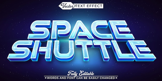 Schema di effetti di testo editabili per lo Space Shuttle Vector