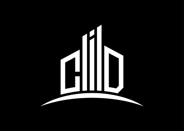 Schema di progettazione del logo del monogramma vettoriale dell'edificio Letter CID Building Shape Logo CID