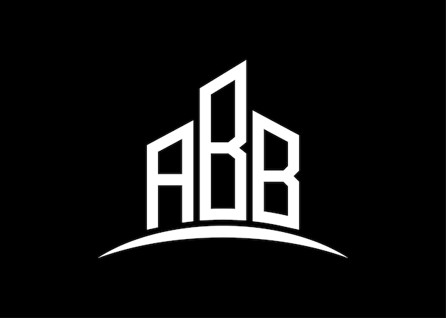 Schema di progettazione del logo letter ABB building vector monogram Building Shape Logo ABB