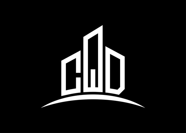 Schema di progettazione del logo letter CQD building vector monogram Building Shape Logo CQD