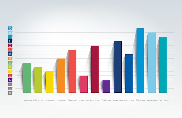 Schema grafico grafico Semplice elemento Infografica modificabile a colori Vector