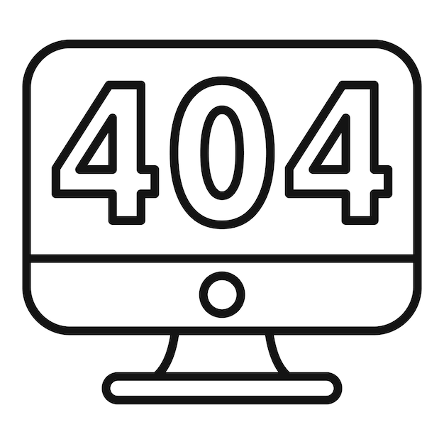 Schermata del computer che mostra l'icona del messaggio di errore 404