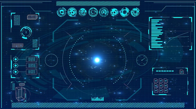 Schermo radar digitale Display HUD radar Grafica radar ad alta tecnologia