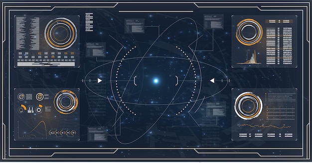 Schermo radar digitale. Vettore di progettazione dell'interfaccia utente di tecnologia astratta. Icona del futuro. Tecnologia astratta futuristica