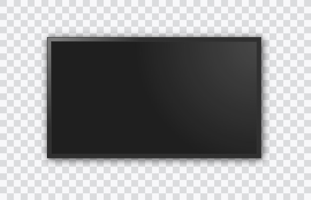 Schermo televisivo realistico su sfondo trasparente Mockup del display del monitor del computer