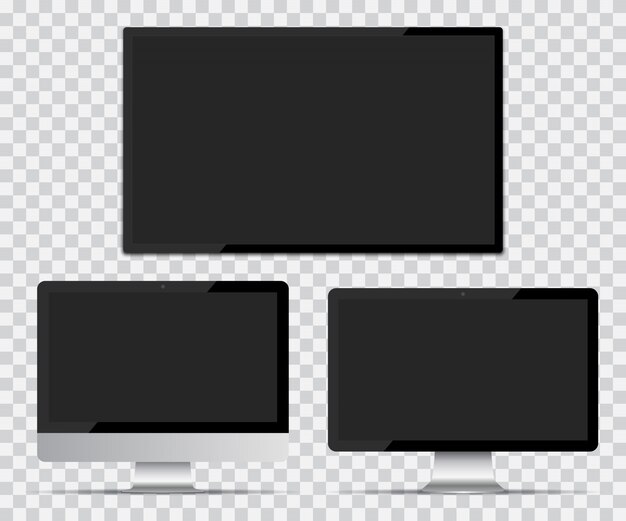 Schermo TV e monitor di computer con schermo vuoto