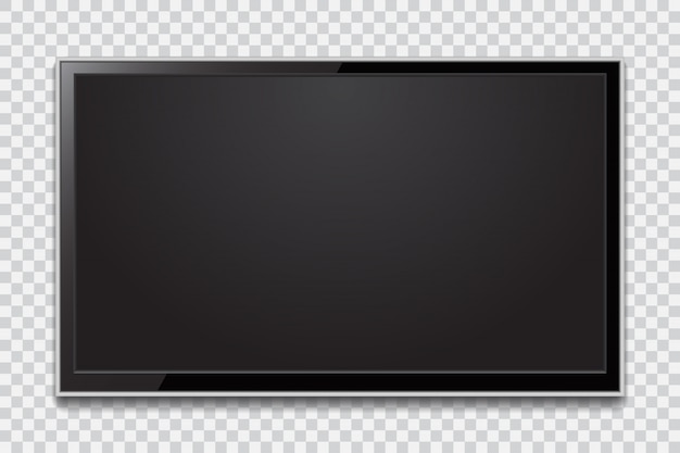 Schermo TV realistico. Moderno pannello lcd elegante, tipo led. Display per monitor per computer di grandi dimensioni