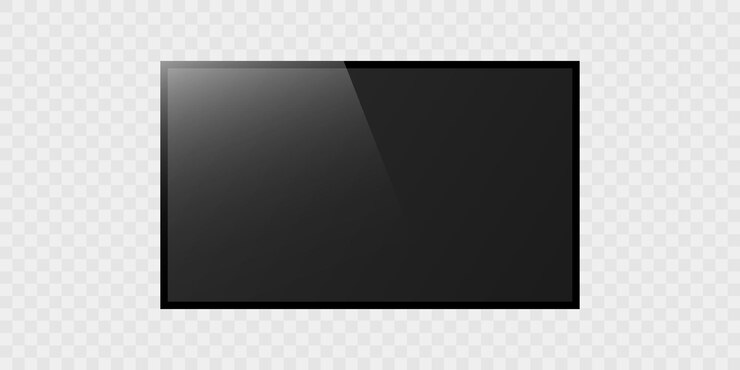 Schermo TV realistico su sfondo trasparente. LCD a schermo vuoto moderno