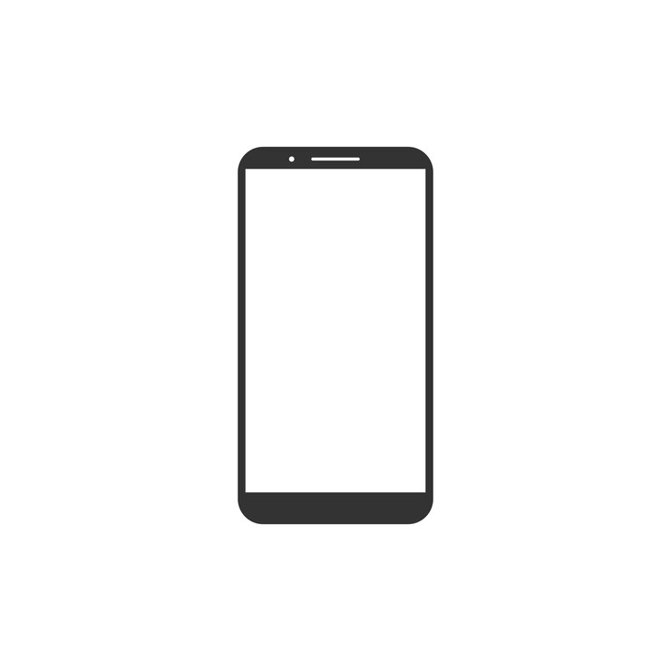 Vettore schermo vuoto smartphone nero isolato su sfondo bianco illustrazione vettoriale