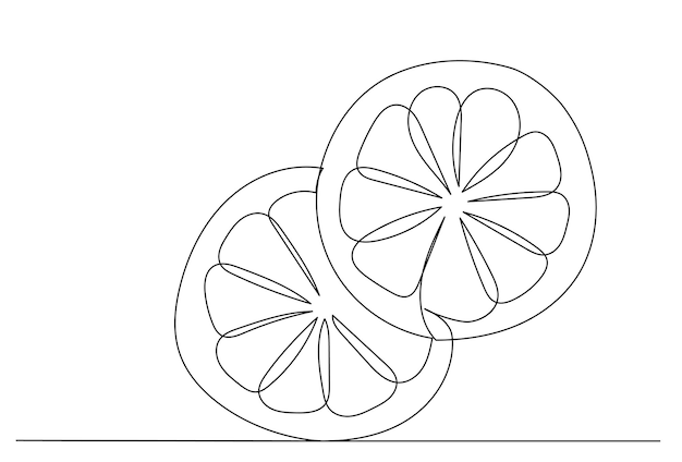 Schizzo di disegno a una linea di limone