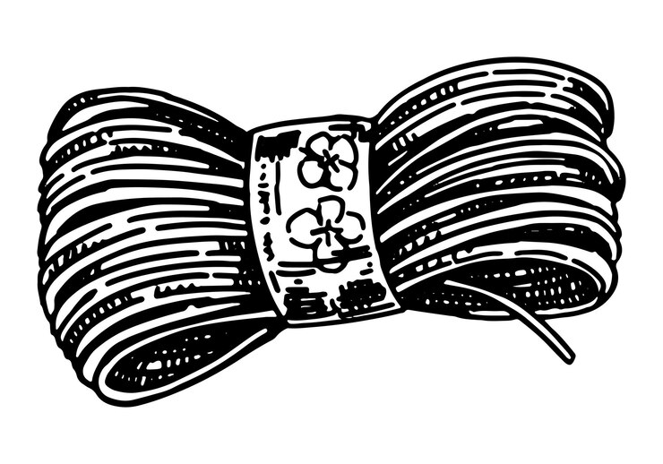 Vettore schizzo di filato di cotone strumenti per maglieria artigianato hobby attività di svago doodle contorno
