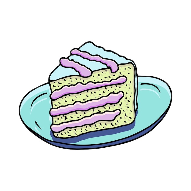 Schizzo di torte e pasticcini di illustrazioni vettoriali disegnate a mano in stile doodle