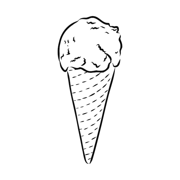schizzo di vettore di gelato doodle cono gelato