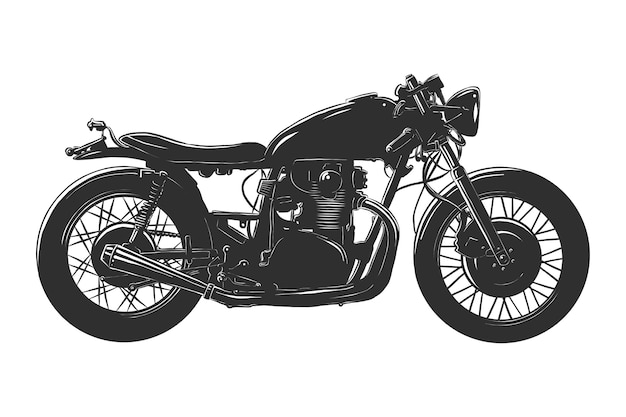 Schizzo disegnato a mano del motorcyrcle in bianco e nero