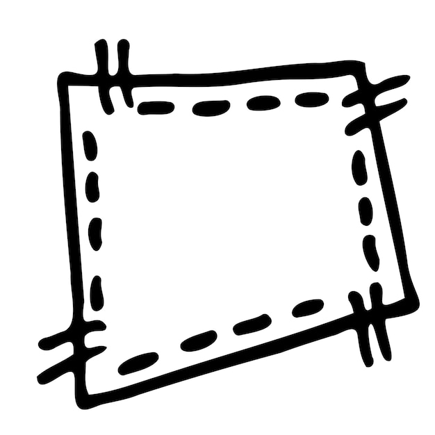 Schizzo disegnato a mano di una toppa o adesivo su sfondo bianco